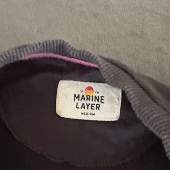 Marine Layer Black Sweatshirt with Rainbow Stripes - Picture 2 of 4